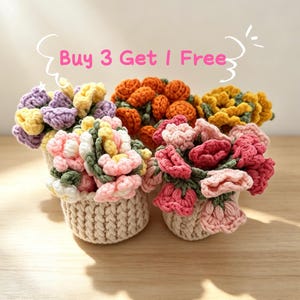 Handmade Crochet Flower Coaster | Planter Pot Set | Boho Desk Decor | Back to School Gift