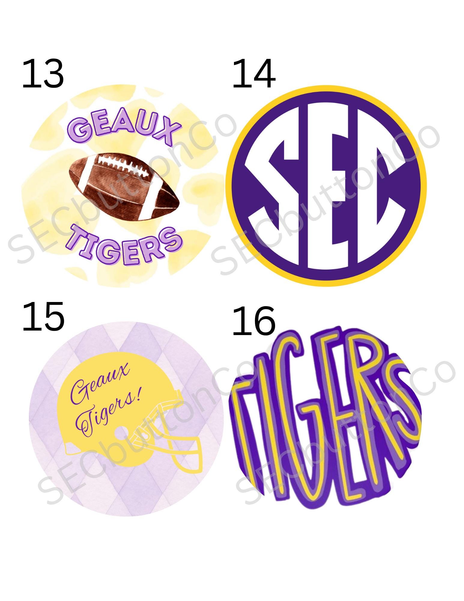 LSU Gameday Buttons - Etsy