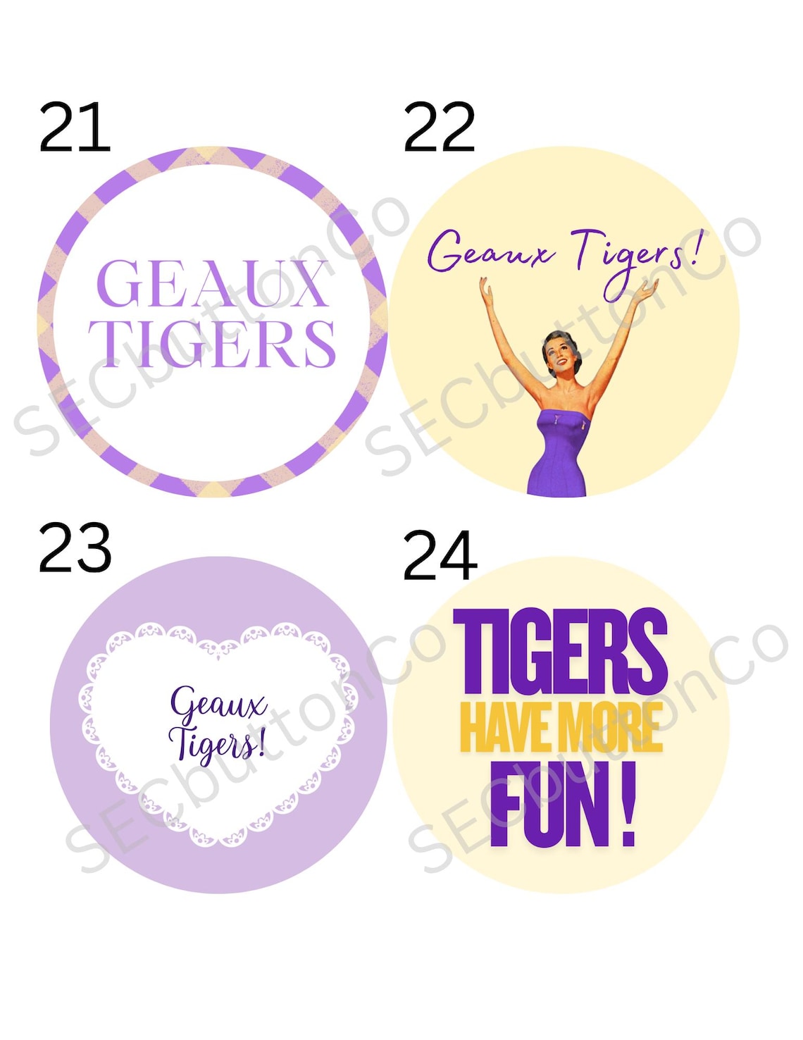 LSU Gameday Buttons - Etsy