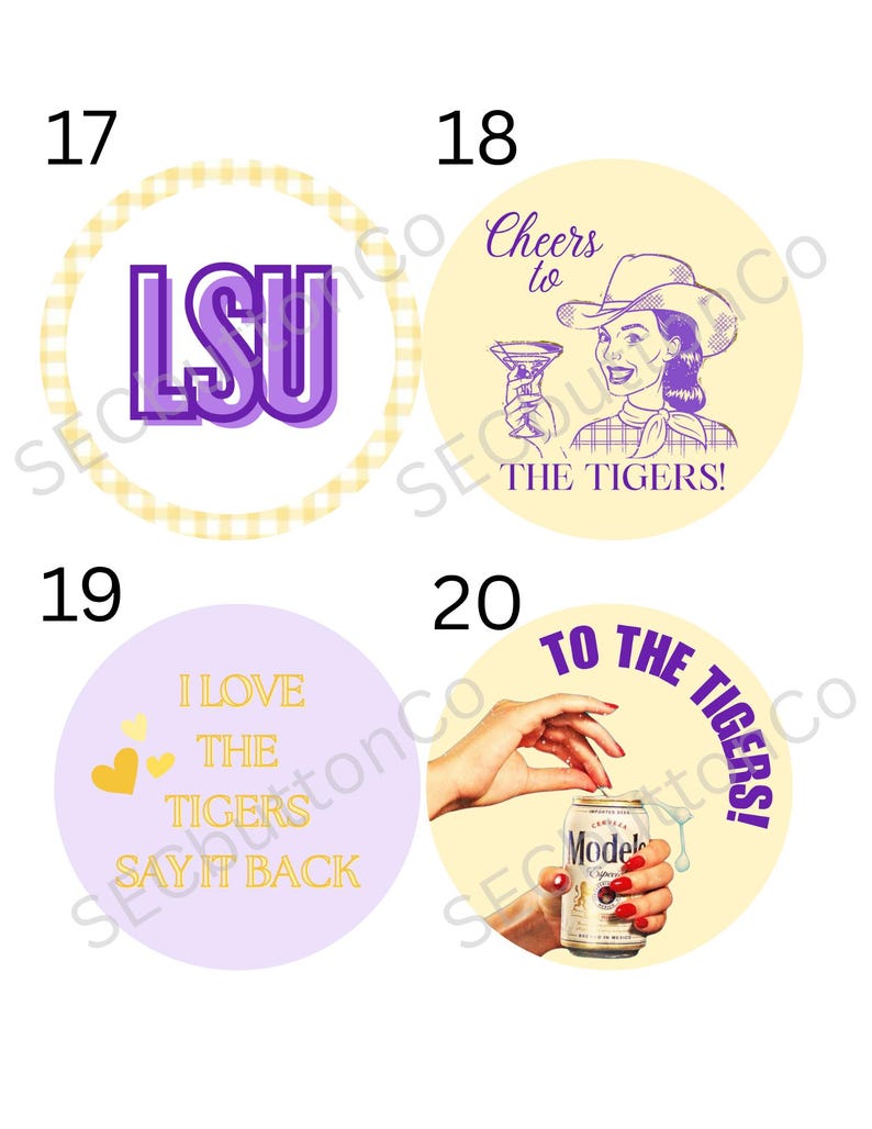 LSU Gameday Buttons - Etsy