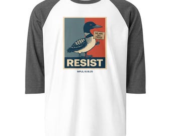 Camiseta raglán Minnesota Loon Resist / Camiseta de solidaridad con la libertad de expresión