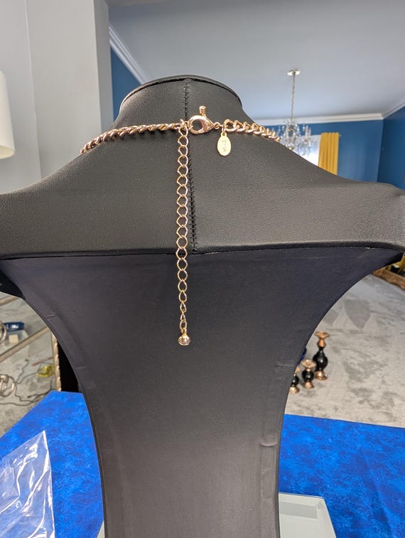 Blue Crystal Statement Necklace, Gold-Tone Radial… - image 8