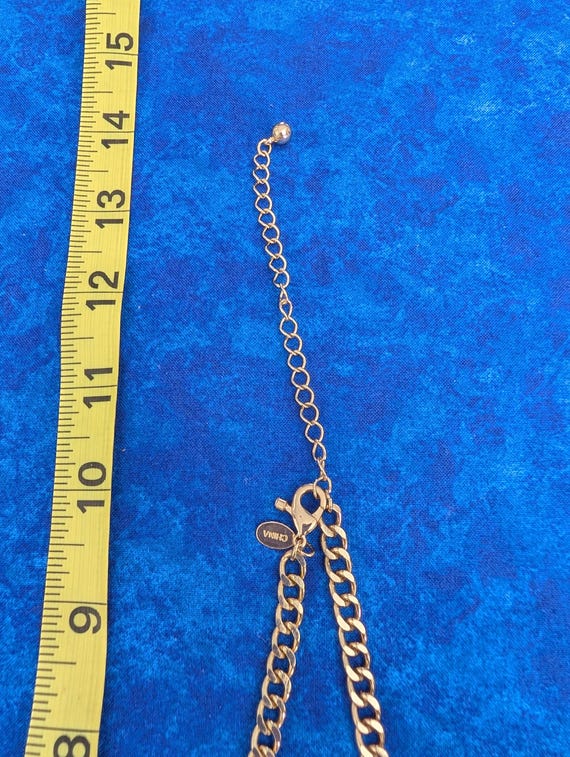 Blue Crystal Statement Necklace, Gold-Tone Radial… - image 4