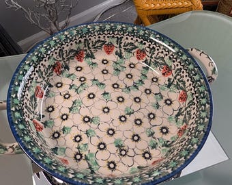 Strawberries and  Cream Signature Unikat Polish Pottery (ES65)