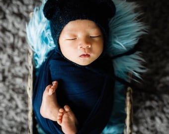 Newborn photo prop, Newborn Teddy bear hat, 8 colors, Newborn hat, Newborn bonnet, newborn photography prop, newborn prop bonnet