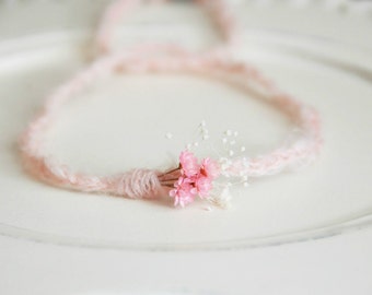 Newborn Headband, Tieback headband, Newborn photo prop, Baby photo prop, Newborn halo, Baby headband, baby photo prop