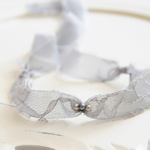 Newborn Headband, Newborn vintage tieback, Baby headband, Eco headband, Newborn lace tieback