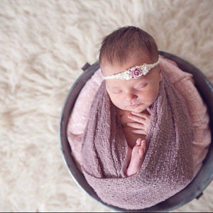 Newborn Headband, Tieback headband, Newborn photo prop, Baby photo prop, Newborn halo, Baby headband, baby photo prop