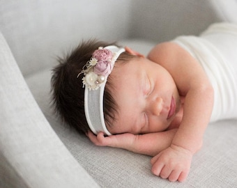 Newborn wrap and headband, Newborn photo prop, Newborn Wrap Set, Wrap and headband, newborn girl, newborn props, Mauve newborn wrap