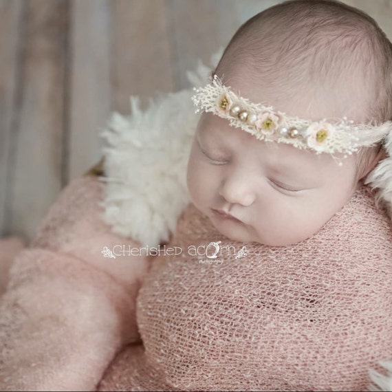 Newborn Headband/ Newborn prop/ Newborn Tieback/ Baby photo Etsy