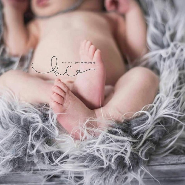 SALE- Frost Grey faux fur, Newborn photo prop, Fur rug, Basket stuffer, Gray Faux Fur Nest Photography Prop Rug Newborn Baby Toddler