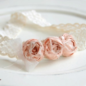 Newborn Headband/ Newborn prop/ Silk rosette headband/ Baby headband/ Baby photo prop/ Eco headband/ Newborn silk headband