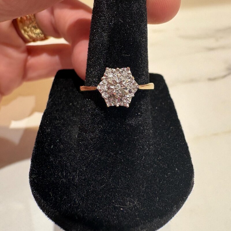 Used Diamond Cluster Rings - Etsy UK