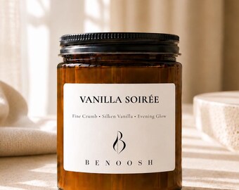 Vanilla Soirée Soy Candle | Sweet Cake & Creamy Vanilla Scent | Personalized Birthday Gift for Her, Mom, Sister or Friend