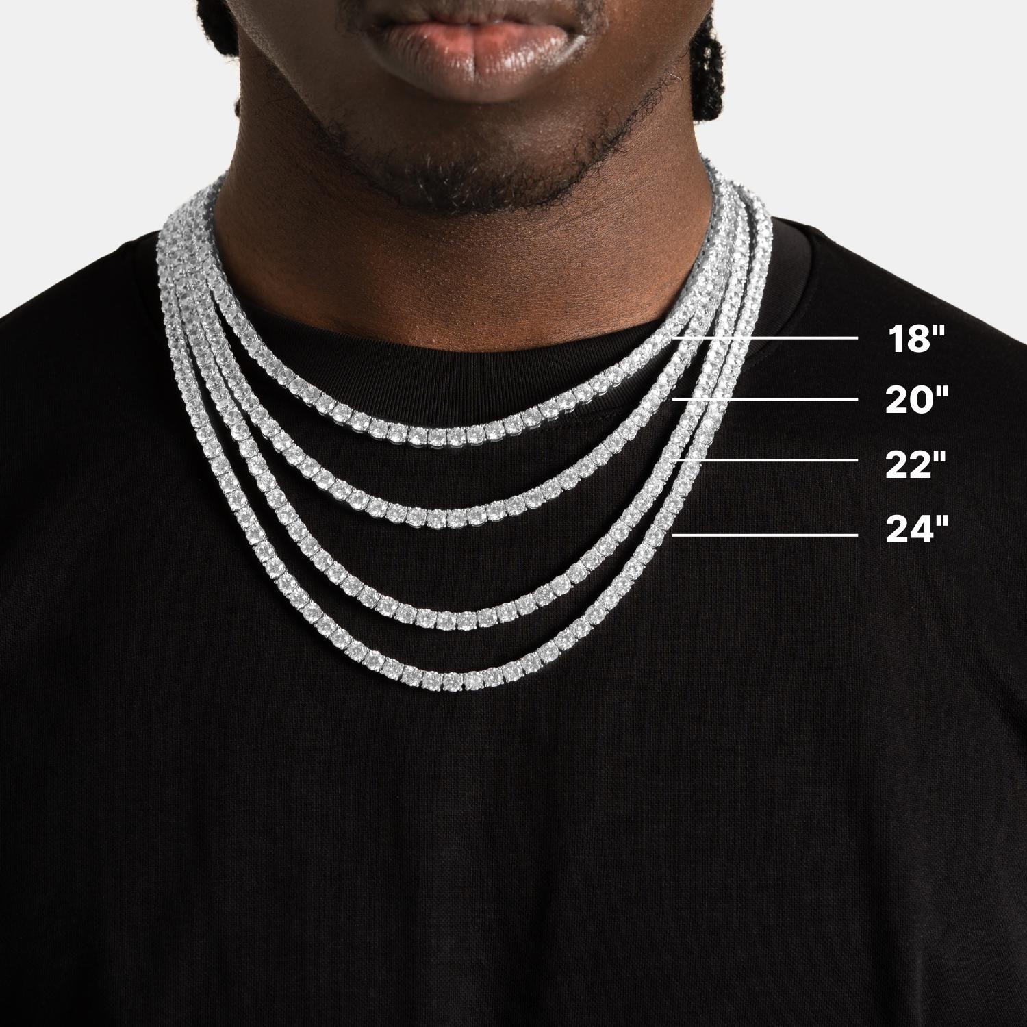 5mm Prong Cuban Chain, Iced Out Diamond Link Necklace for Men