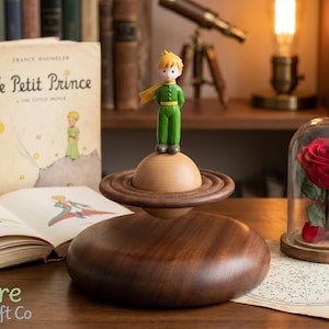 Handcrafted Wooden Levitating Saturn Sculpture | Magnetic Floating Planet Decor |  Kinetic Rotating Desk Decorations |Space Decorations Gift