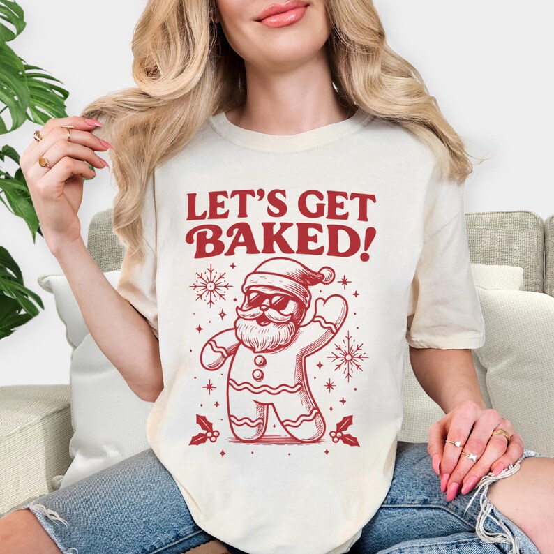 Retro Let's Get Baked SVG PNG: Funny Gingerbread Santa Christmas ...