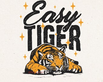 Archivo PNG y SVG con diseño vintage desgastado de tigre fácil de usar, diseño retro de camiseta de los años 70 para sublimación