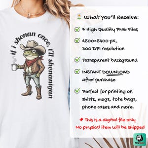 funny frog cowboy st patricks day png, retro shenanigan frog shirt design, vintage western irish green frog, frog riding cowboy funny illustration, st paddys day green frog art, distressed green cowboy frog sublimation, whimsical irish shenanigan digital download, lucky frog cowboy hat western png, funny st patricks day humor for adults, vintage woodcut style frog cowboy design