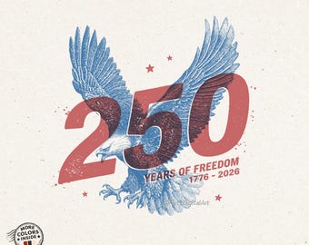 250 Years Of Freedom PNG, Vintage Bald Eagle 1776-2026 4th Of July Retro Sublimation