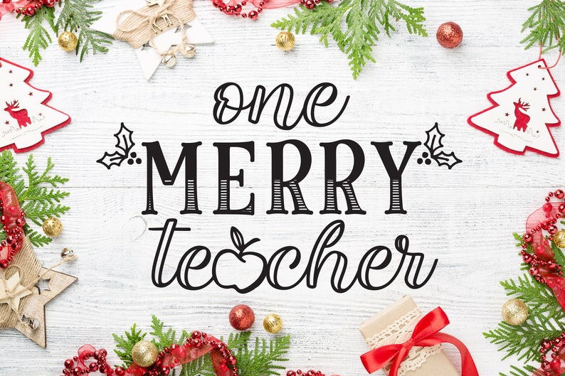 Download Eps One Merry Teacher Christmas Cut File Svg Png Dxf Kits How To Craft Supplies Tools Kientructhanhdat Com