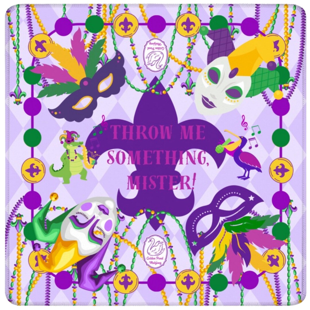 Mardi Gras Mahjong Mat With Fleur De Lis, Masks, and Beads - Etsy