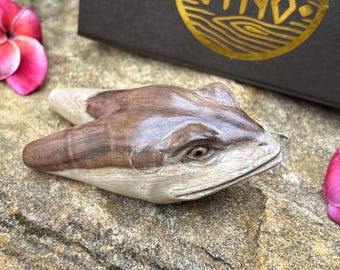 Kuripe "Old Frog Head" Craved from single wooden block high quality carving durable Two Tone wood.