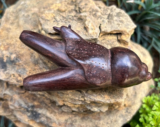 Kuripe "Snail" Craved from single wooden block high quality carving tamarind solid durable wood.