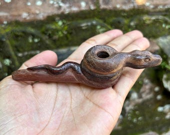 Mini Snake comfortable Carved Smoking pipe from single wooden block high quality carving solid durable wood.