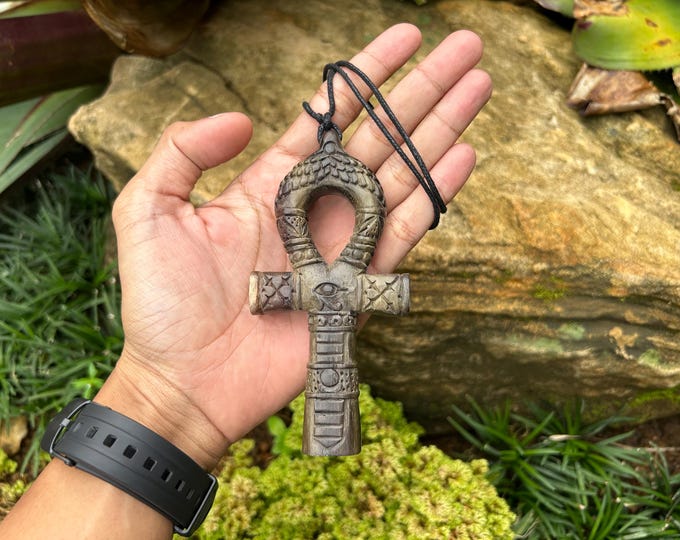 Ankh Pendant made from Dark wood| key of life, spiritual protection, balance and the continuous flow of life force energy