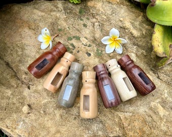 Wooden small bottle for your choice. Traditional Ethnic Bottle with glass. Laser Engraving personalization available.
