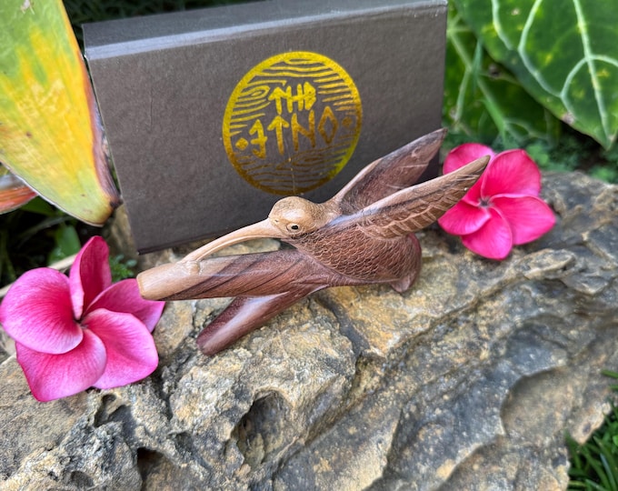 Kuripe "Colibri" carved from single wooden block high quality carving durable dark wood