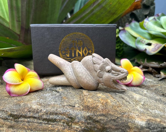 Kuripe “Chinese Dragon” Carved pipe from single wooden block high quality carving, Teak wood.