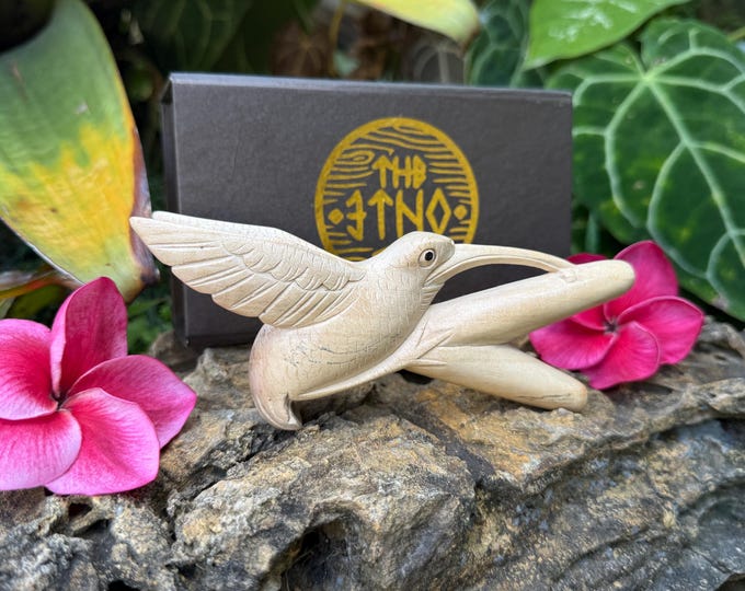 Kuripe "Colibri" carved from single wooden block high quality carving Crocodile wood