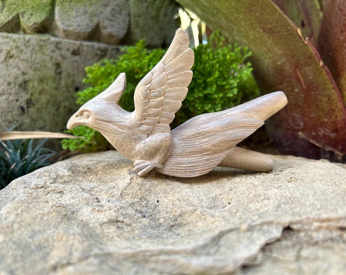 Kuripe “Phoenix” Craved from single wooden block high quality carving Dark Waru durable wood.