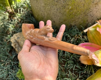 Smoking pipe. Tobacco “Jaguar” Smoking pipe carved  from single wooden block high quality carving sawo wood.