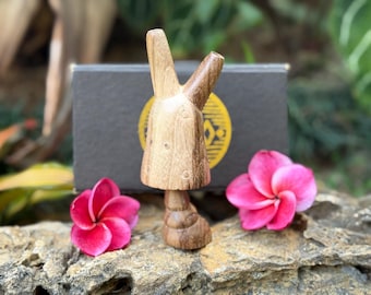 Kuripe "Mushroom" Carved from single wooden block high quality carving of Teak wood.