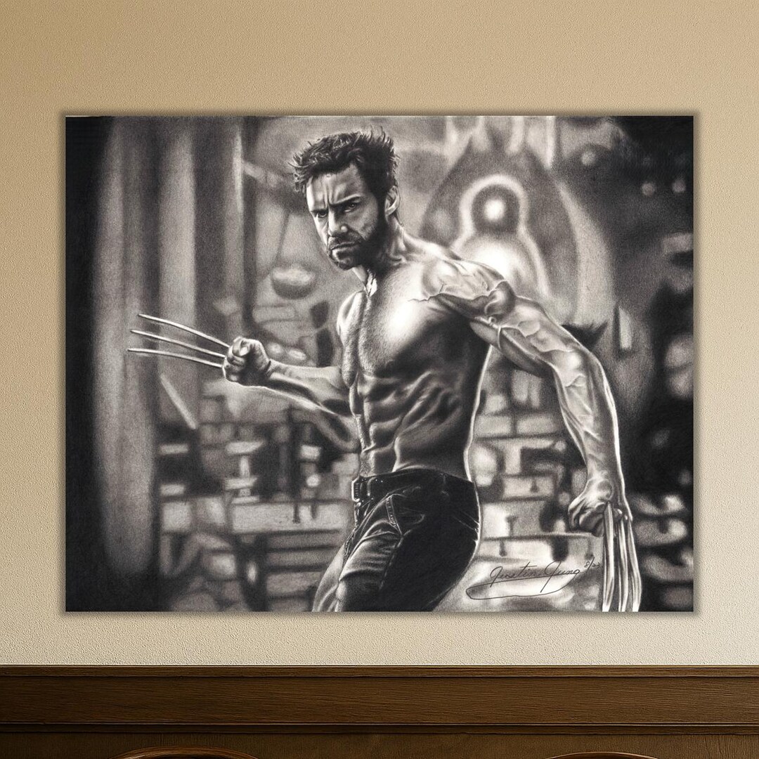 Hugh Jackman as Wolverine Pencil Drawing – Hand-drawn Realistic X-men ...