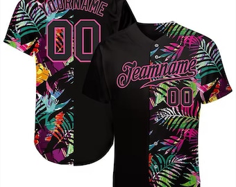 Custom Tropical Baseball Jersey, Personalized Hawaiian Shirt