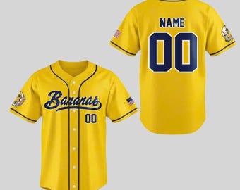 Personalized Bananas Team Baseball Jersey, Funny Bananas Jersey, Let's Go Bananas Jersey, Custom Team Name Number, Gift For Savannah Fan