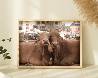 Home Decor / Romantic Art / Minimalist / Housewarming Gifts / Boho Decor / Wall Art / Wedding Gift / Anniversary Gift / Gifts / Cows / India