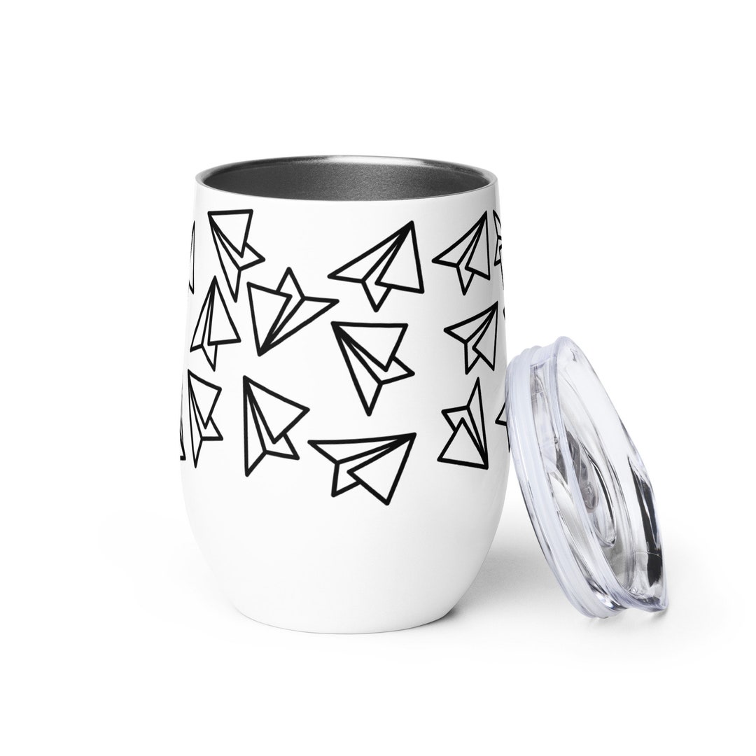 Paper Airplanes Wine Tumbler, Plane Lover, Coffee Mug, Flight Attendant ...