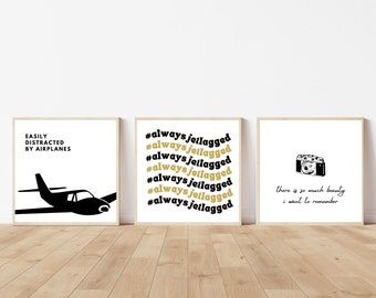 Boho Artful Printable Art, Travel Lover, Gift for Flight Attendant, Boho Traveler, Traveler Gift, Travels, Wander Lust, Digital Download