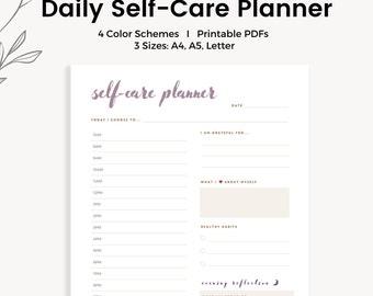 Self Care Checklist, Self Care Journal, To Do List, Daily Journal, Printable Digital Download Wellness Planner, A4, A5, LETTER, PDF