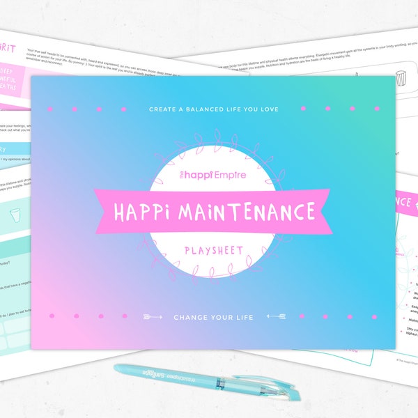 Happiness Planner for Self Care | Happiness and Wellbeing tracker | Digital Planner | Instant Download | Printable