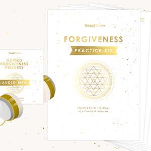 Kit de práctica del perdón inspirado en Un Curso de Milagros / Imprimible / Hoja de trabajo / Meditación guiada / Rastreador / Ejemplos / Tarjetas milagrosas
