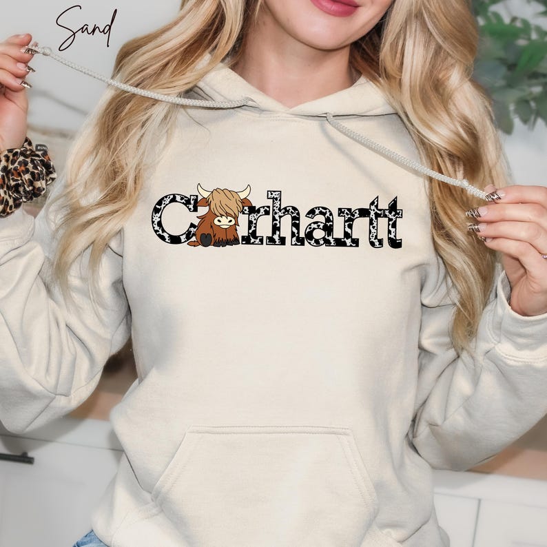 Sudadera Carhartt Cow: Sudadera con capucha divertida de granja imagen 1