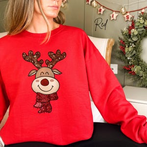 Reindeer Sweatshirt, Cute Christmas Sweatshirt, Retro Reindeer Sweat, Merry Christmas Sweat, Christmas Reindeer Hoodie, Christmas Family