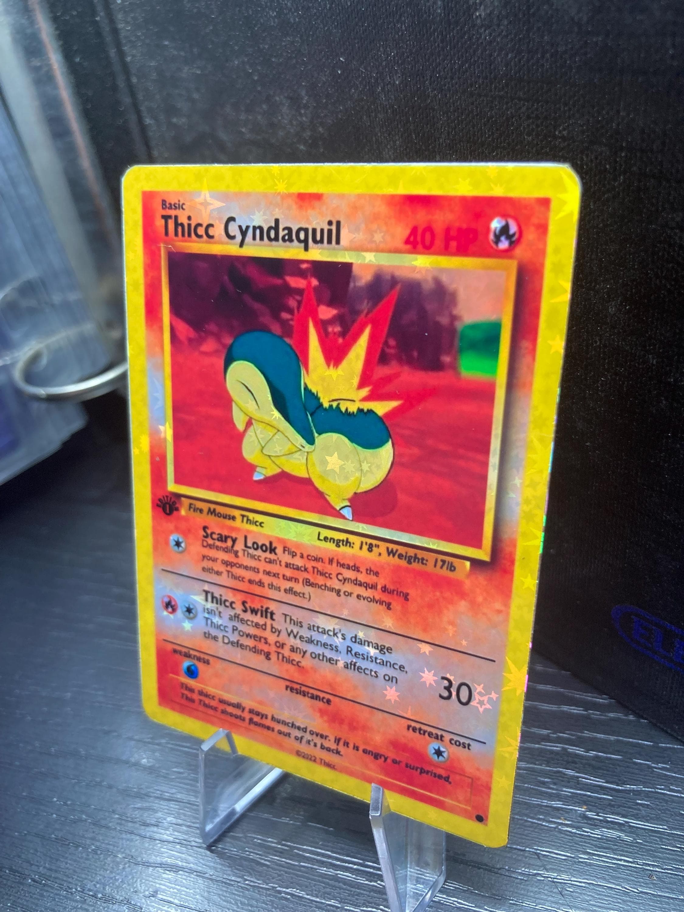 Thicc Cyndaquil Pokemon Card Handmade - Etsy Hong Kong