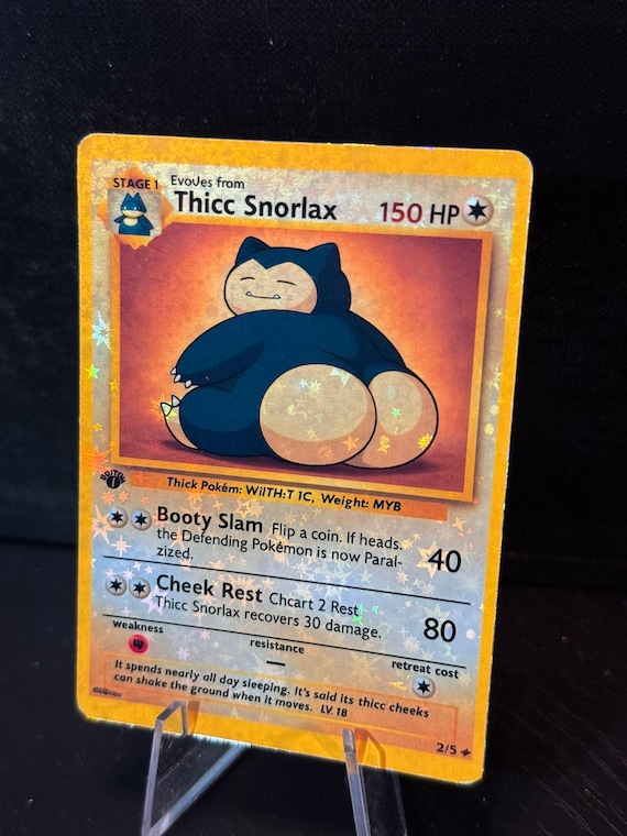Thicc Snorlax Pokemon Card Handmade - Etsy Ireland Thicc Snorlax Pokemon Card Handmade - Etsy Ireland